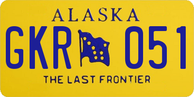 AK license plate GKR051