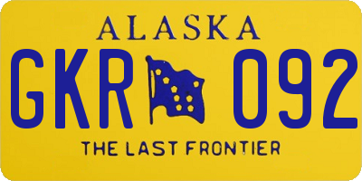 AK license plate GKR092
