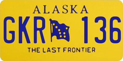 AK license plate GKR136