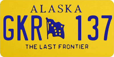 AK license plate GKR137