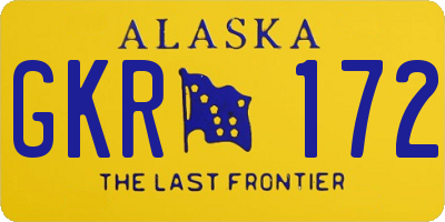 AK license plate GKR172