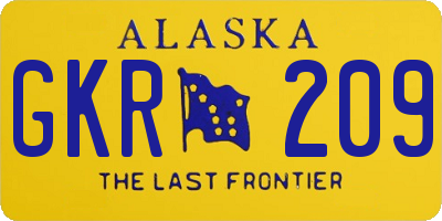 AK license plate GKR209