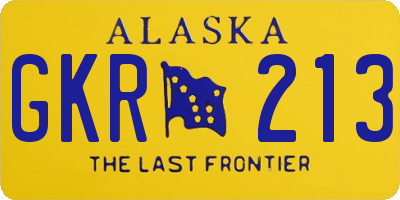 AK license plate GKR213