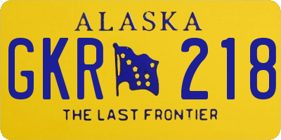 AK license plate GKR218