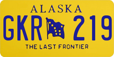 AK license plate GKR219