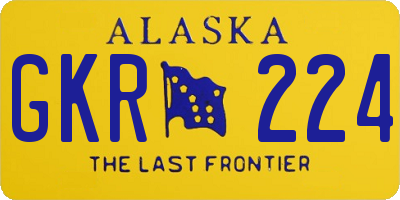 AK license plate GKR224