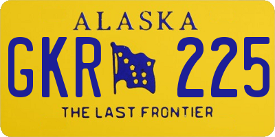 AK license plate GKR225