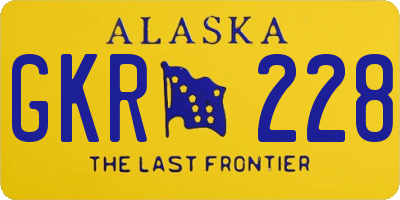 AK license plate GKR228