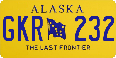 AK license plate GKR232