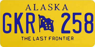 AK license plate GKR258