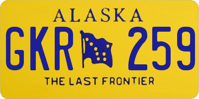 AK license plate GKR259