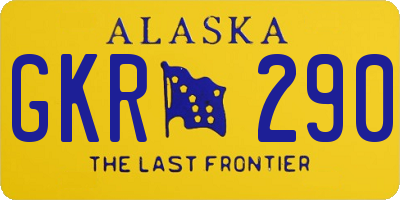 AK license plate GKR290