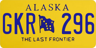 AK license plate GKR296