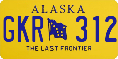 AK license plate GKR312