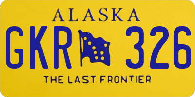 AK license plate GKR326