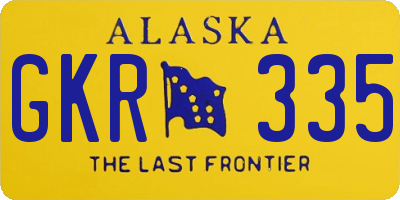AK license plate GKR335