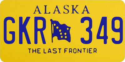 AK license plate GKR349