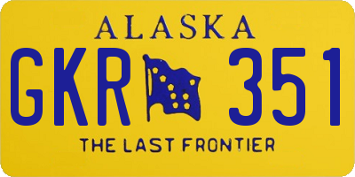 AK license plate GKR351