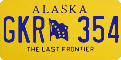 AK license plate GKR354