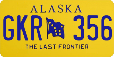 AK license plate GKR356