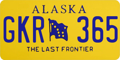 AK license plate GKR365