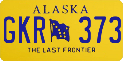 AK license plate GKR373