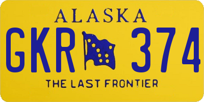 AK license plate GKR374