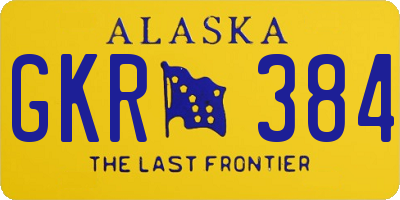 AK license plate GKR384