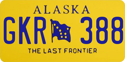 AK license plate GKR388
