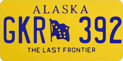 AK license plate GKR392