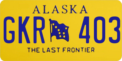 AK license plate GKR403