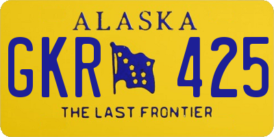 AK license plate GKR425