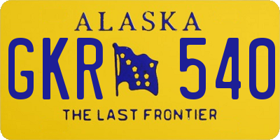 AK license plate GKR540