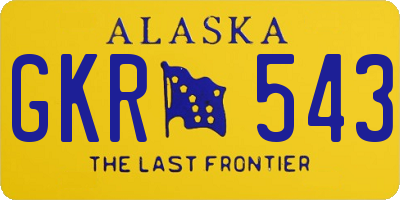 AK license plate GKR543