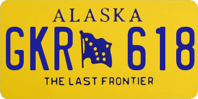 AK license plate GKR618