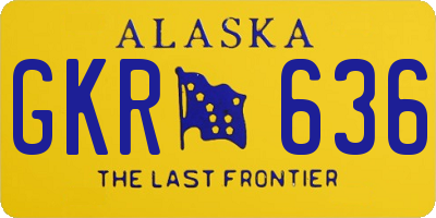 AK license plate GKR636