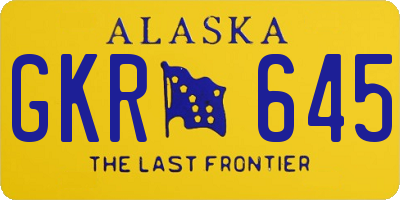 AK license plate GKR645