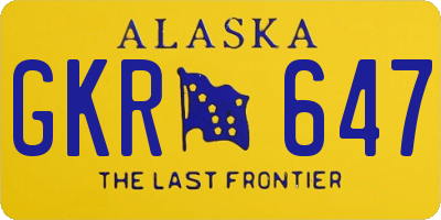 AK license plate GKR647