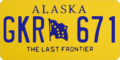 AK license plate GKR671