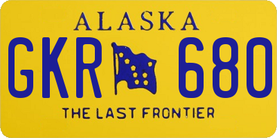 AK license plate GKR680