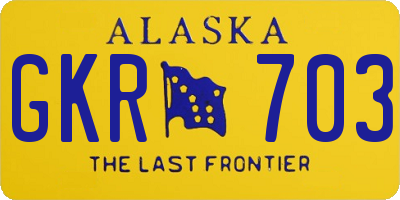 AK license plate GKR703