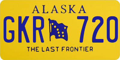 AK license plate GKR720