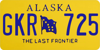 AK license plate GKR725
