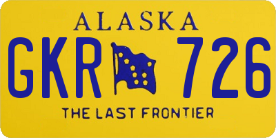 AK license plate GKR726