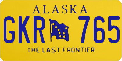 AK license plate GKR765