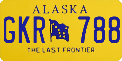 AK license plate GKR788