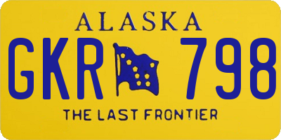 AK license plate GKR798