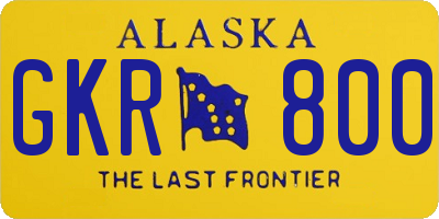 AK license plate GKR800