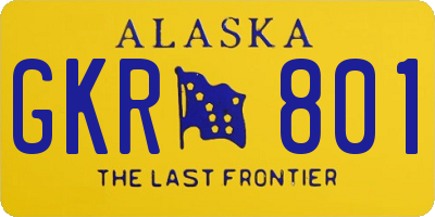 AK license plate GKR801