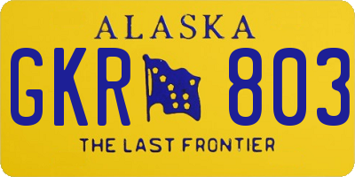 AK license plate GKR803